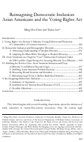 Cover page: Reimagining Democratic Inclusion: Asian Americans and the Voting Rights Act