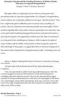 Cover page: Enterprise Valuation and the Puzzling Persistence of Relative Priority Out-comes in Corporate Reorganization