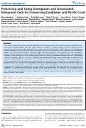 Cover page: Preserving and Using Germplasm and Dissociated Embryonic Cells for Conserving Caribbean and Pacific Coral