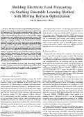 Cover page of Building Electricity Load Forecasting via Stacking Ensemble Learning Method with Moving Horizon Optimization