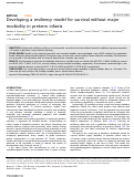 Cover page: Developing a resiliency model for survival without major morbidity in preterm infants