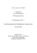 Cover page: Price Discrimination in the Market for Corporate Law