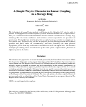 Cover page: A simple way to characterize linear coupling in a storage ring