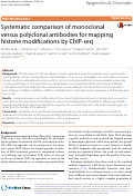 Cover page: Systematic comparison of monoclonal versus polyclonal antibodies for mapping histone modifications by ChIP-seq