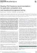 Cover page: Meeting FDA Guidance recommendations for replication-competent virus and insertional oncogenesis testing