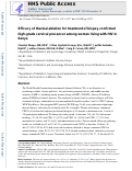 Cover page: Efficacy of thermal ablation for treatment of biopsy-confirmed high-grade cervical precancer among women living with HIV in Kenya.