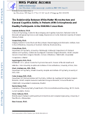 Cover page: The Relationship Between White Matter Microstructure and General Cognitive Ability in Patients With Schizophrenia and Healthy Participants in the ENIGMA Consortium