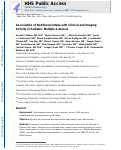 Cover page: Association of nutritional intake with clinical and imaging activity in pediatric multiple sclerosis.