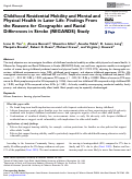 Cover page: Childhood Residential Mobility and Mental and Physical Health in Later Life: Findings From the Reasons for Geographic and Racial Differences in Stroke (REGARDS) Study