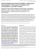 Cover page: UniProt-Related Documents (UniReD): assisting wet lab biologists in their quest on finding novel counterparts in a protein network.