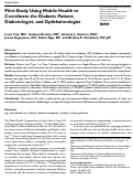 Cover page: Pilot Study Using Mobile Health to Coordinate the Diabetic Patient, Diabetologist, and Ophthalmologist