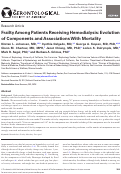 Cover page: Frailty Among Patients Receiving Hemodialysis: Evolution of Components and Associations With Mortality