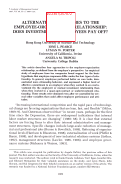 Cover page: ALTERNATIVE APPROACHES TO THE EMPLOYEE-ORGANIZATION RELATIONSHIP: DOES INVESTMENT IN EMPLOYEES PAY OFF?