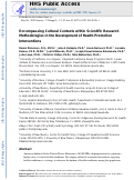 Cover page: Encompassing Cultural Contexts Within Scientific Research Methodologies in the Development of Health Promotion Interventions.