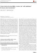 Cover page: Cancer-derived extracellular vesicles: the ‘soil conditioner’ in breast cancer metastasis?