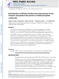 Cover page: Determination of nucleoside triphosphatase activities from measurement of true inorganic phosphate in the presence of labile phosphate compounds