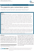 Cover page: The grapevine gene nomenclature system