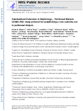 Cover page: Standardized Outcomes in Nephrology—Peritoneal Dialysis (SONG-PD): Study Protocol for Establishing a Core Outcome Set in PD