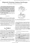 Cover page: Elliptically Polarizing Undulator End Designs