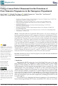 Cover page: Using a Linear Probe Ultrasound for the Detection of First-Trimester Pregnancies in the Emergency Department.