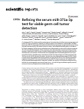 Cover page: Refining the serum miR-371a-3p test for viable germ cell tumor detection.