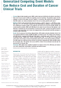 Cover page: Generalized Competing Event Models Can Reduce Cost and Duration of Cancer Clinical Trials