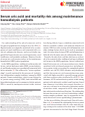 Cover page: Serum uric acid and mortality risk among maintenance hemodialysis patients