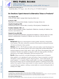 Cover page: Do Emotions Spark Interest in Alternative Tobacco Products?