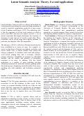 Cover page: Latent Semantic Analysis: Theory, Use and Applications