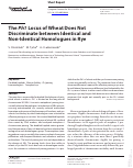 Cover page: The Ph1 Locus of Wheat Does Not Discriminate between Identical and Non-Identical Homologues in Rye