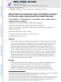 Cover page: Debrief Reports to Expedite the Impact of Qualitative Research: Do They Accurately Capture Data from In-depth Interviews?