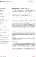 Cover page: Exogenous detection of 13C-glucose metabolism in tumor and diet-induced obesity models