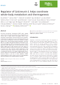 Cover page: Regulator of Calcineurin 1 helps coordinate whole-body metabolism and thermogenesis.