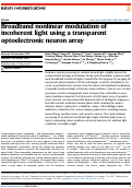 Cover page: Broadband nonlinear modulation of incoherent light using a transparent optoelectronic neuron array.