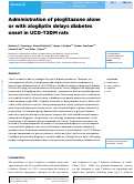 Cover page: Administration of pioglitazone alone or with alogliptin delays diabetes onset in UCD-T2DM rats