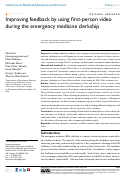 Cover page: Improving feedback by using first-person video during the emergency medicine clerkship