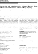 Cover page: Convection and Retro-Convection Enhanced Delivery: Some Theoretical Considerations Related to Drug Targeting