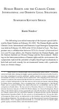 Cover page: Human Rights and the Climate Crisis: International and Domestic Legal Strategies