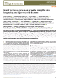 Cover page: Giant tortoise genomes provide insights into longevity and age-related disease