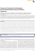 Cover page: Perspective: Framework for Developing Recommended Intakes of Bioactive Dietary Substances.