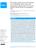 Cover page: Feral frogs, native newts, and chemical cues: identifying threats from and management opportunities for invasive African Clawed Frogs in Washington state.