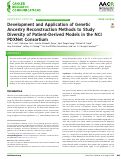 Cover page: Development and application of genetic ancestry reconstruction methods to study diversity of patient-derived models in the NCI PDXNet Consortium