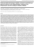 Cover page: Endocannabinoid transport tightly controls 2-arachidonoyl glycerol actions in the hippocampus: effects of low temperature and the transport inhibitor AM404