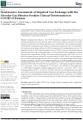 Cover page: Noninvasive Assessment of Impaired Gas Exchange with the Alveolar Gas Monitor Predicts Clinical Deterioration in COVID-19 Patients.