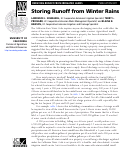 Cover page: Reducing Runoff from Irrigated Lands: Storing Runoff from Winter Rains