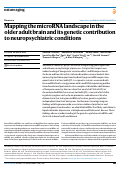 Cover page: Mapping the microRNA landscape in the older adult brain and its genetic contribution to neuropsychiatric conditions.