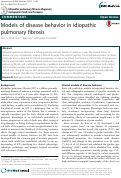 Cover page: Models of disease behavior in idiopathic pulmonary fibrosis