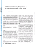 Cover page: Kinetic dependence of phospholipase A2 activity on the detergent Triton X-100