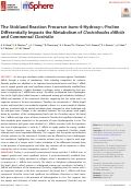 Cover page: The Stickland Reaction Precursor trans-4-Hydroxy-l-Proline Differentially Impacts the Metabolism of Clostridioides difficile and Commensal Clostridia