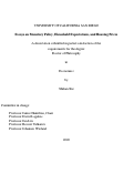 Cover page: Essays on Monetary Policy, Household Expectations, and Housing Prices